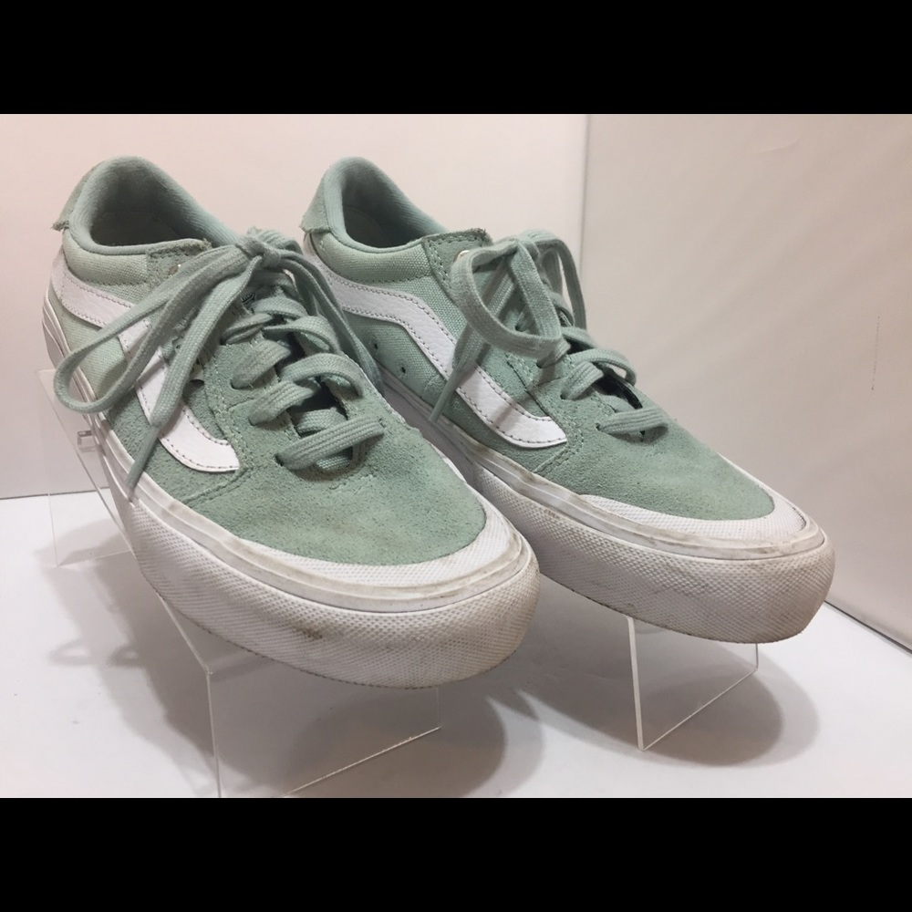 Vans Old Skool Suede Skate Shoe Mint Green Wm Sz 8